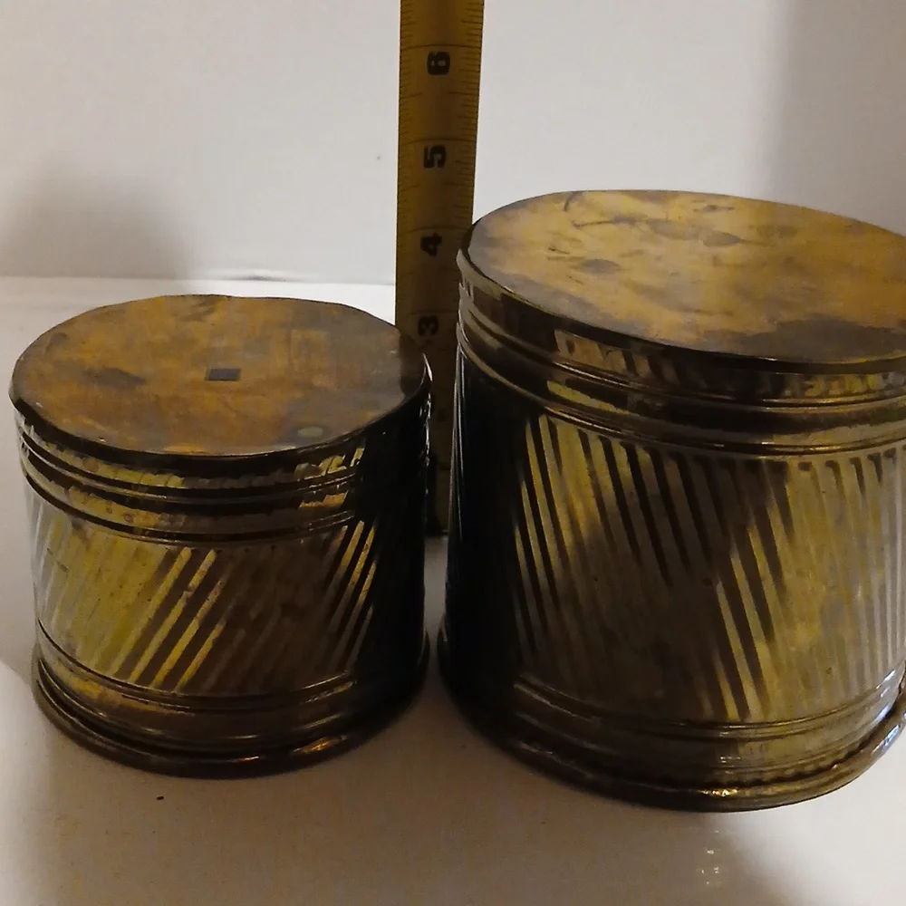 Vintage Brass Planter Set - Picture 5 of 6